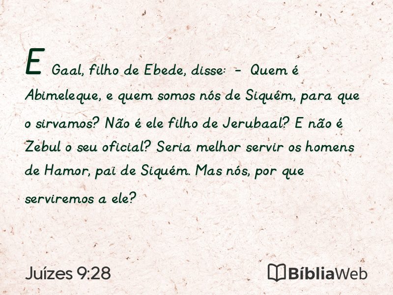 Juízes 9:28 em imagem para compartilhar
