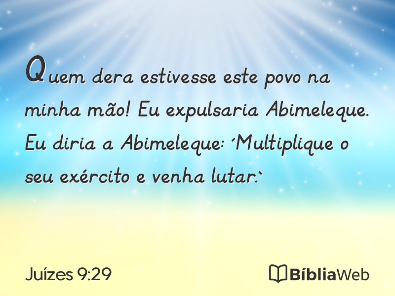 Juízes 9:29 em imagem para compartilhar