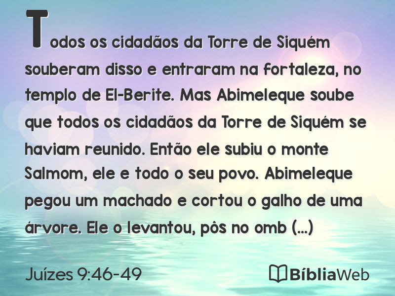 Juízes 9:46-49 em imagem para compartilhar