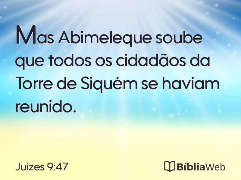 Juízes 9:47 em imagem para compartilhar