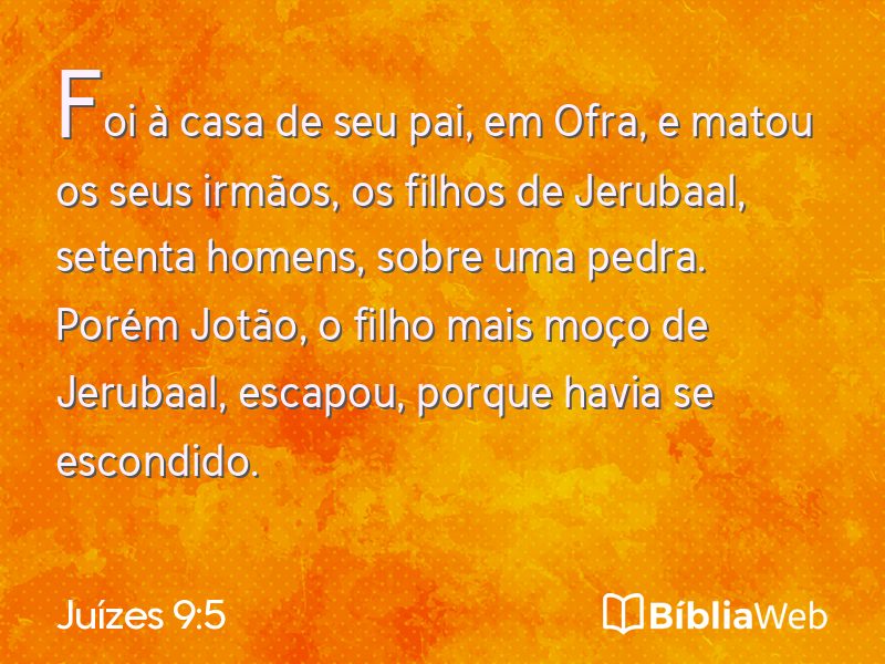 Juízes 9:5 em imagem para compartilhar