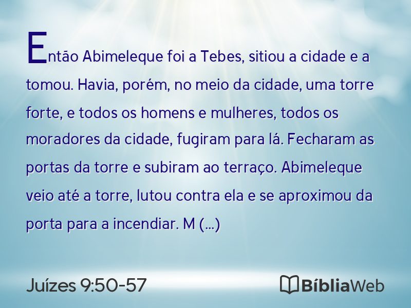 Juízes 9:50-57 em imagem para compartilhar