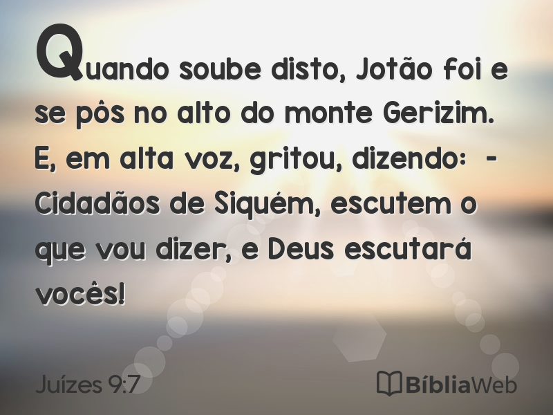 Juízes 9:7 em imagem para compartilhar