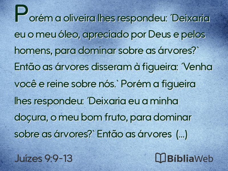 Juízes 9:9-13 em imagem para compartilhar