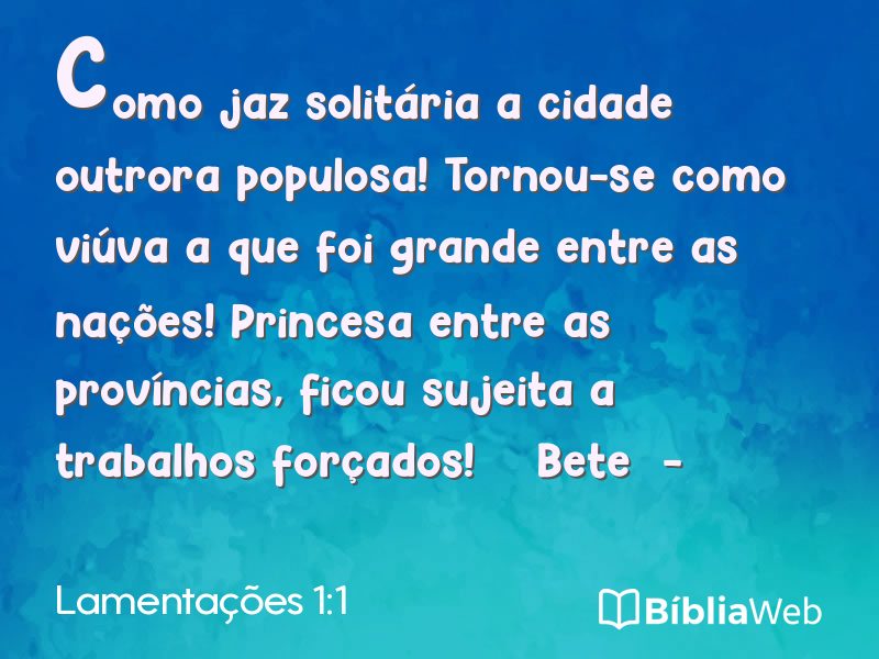 Lamentações 1:1 em imagem para compartilhar