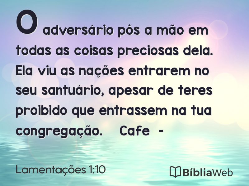 Lamentações 1:10 em imagem para compartilhar