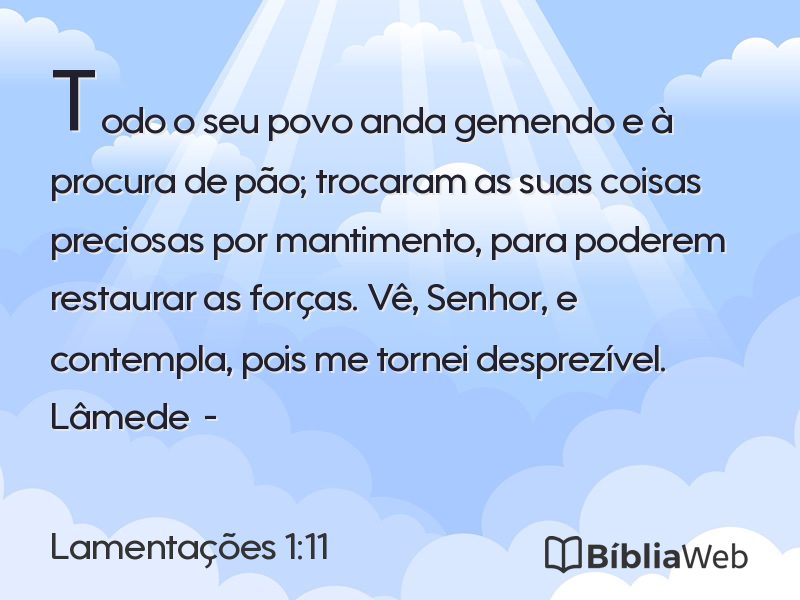 Lamentações 1:11 em imagem para compartilhar