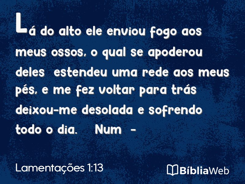 Lamentações 1:13 em imagem para compartilhar