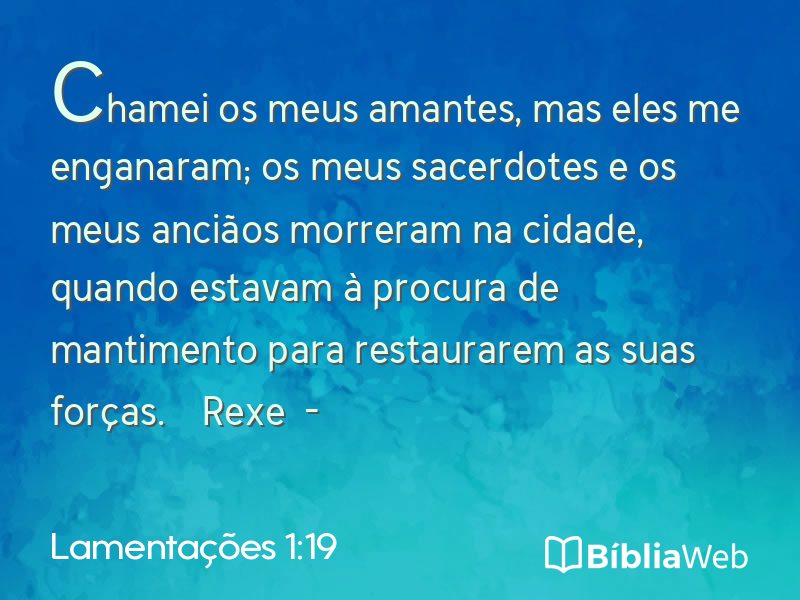 Lamentações 1:19 em imagem para compartilhar