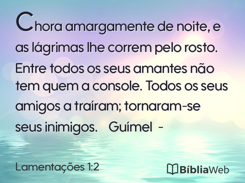 Lamentações 1:2 em imagem para compartilhar