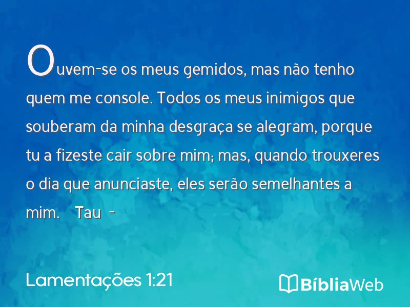 Lamentações 1:21 em imagem para compartilhar