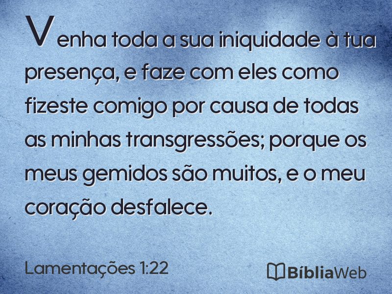 Lamentações 1:22 em imagem para compartilhar