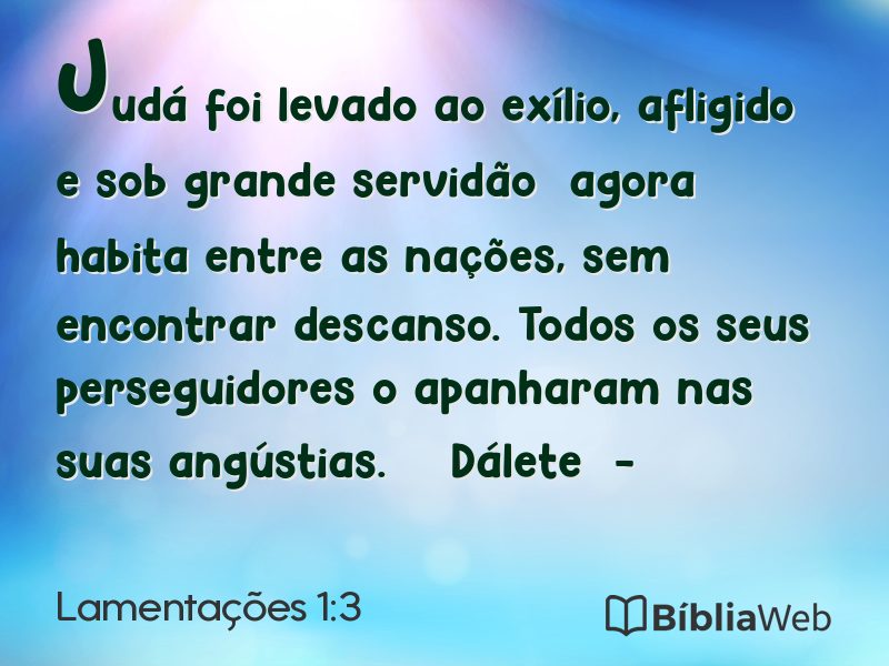 Lamentações 1:3 em imagem para compartilhar