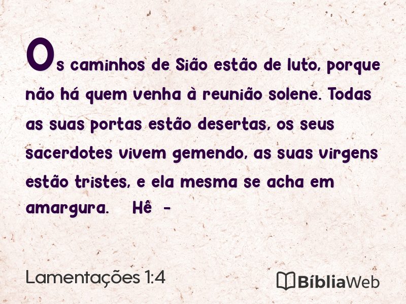 Lamentações 1:4 em imagem para compartilhar