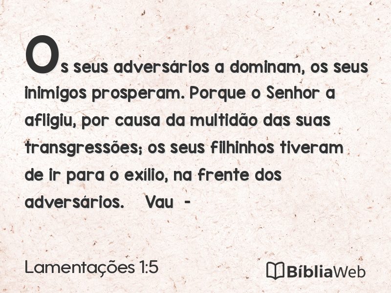 Lamentações 1:5 em imagem para compartilhar