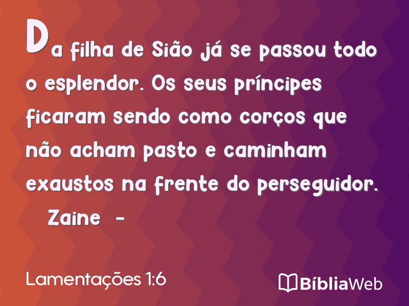 Lamentações 1:6 em imagem para compartilhar
