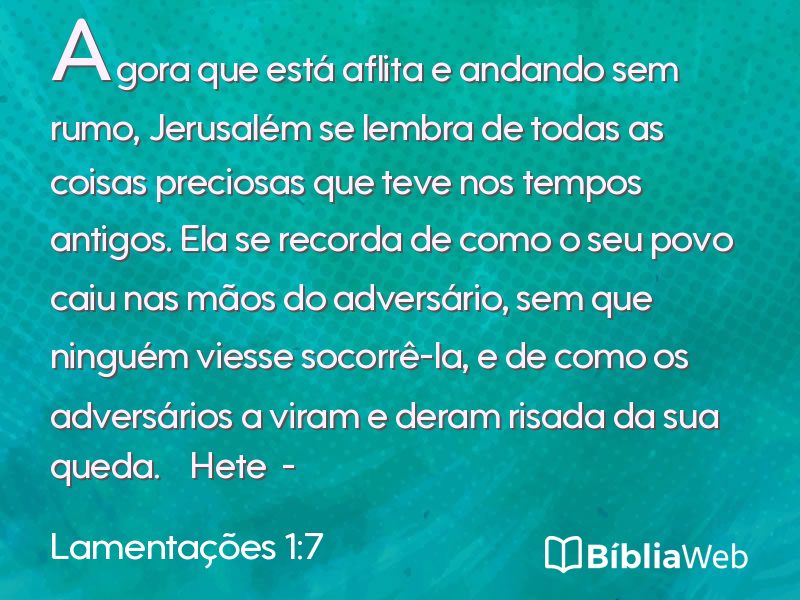 Lamentações 1:7 em imagem para compartilhar