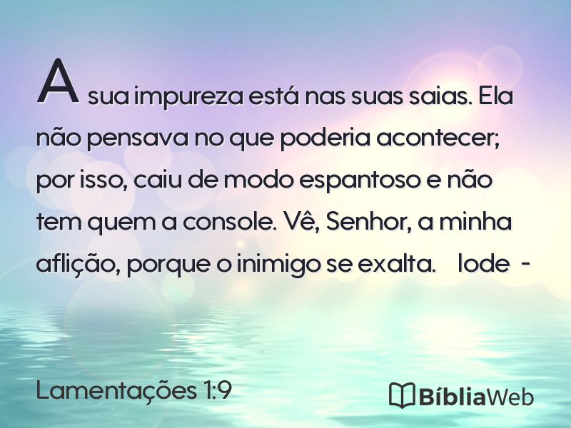 Lamentações 1:9 em imagem para compartilhar
