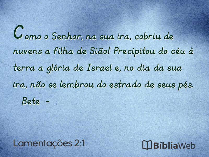 Lamentações 2:1 em imagem para compartilhar