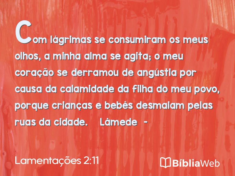 Lamentações 2:11 em imagem para compartilhar