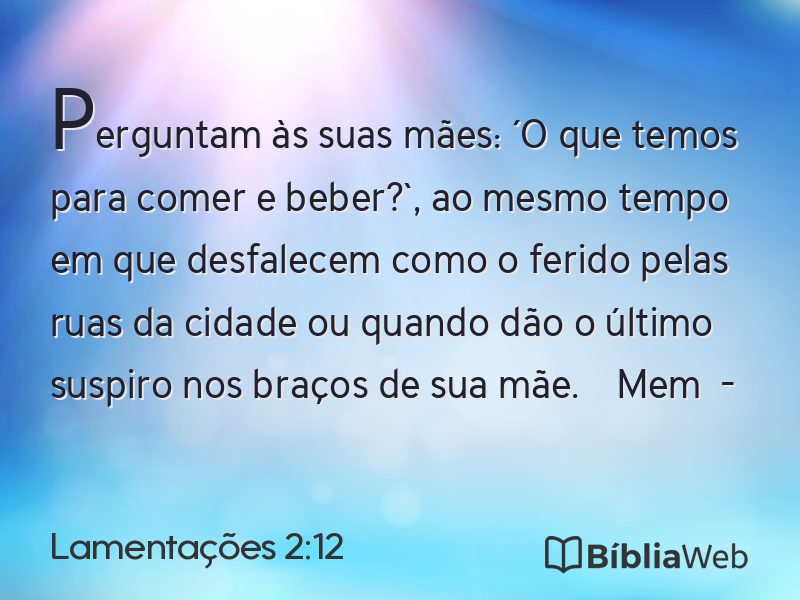 Lamentações 2:12 em imagem para compartilhar