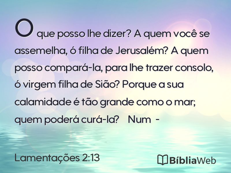 Lamentações 2:13 em imagem para compartilhar