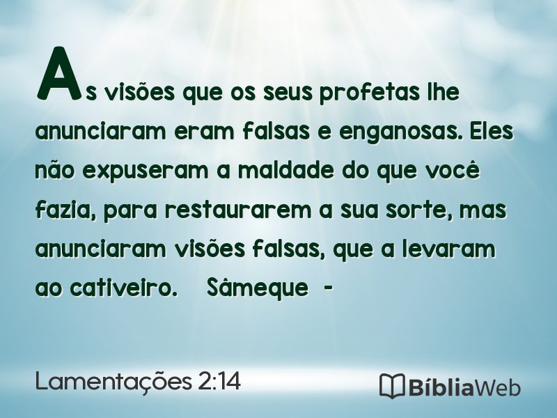 Lamentações 2:14 em imagem para compartilhar