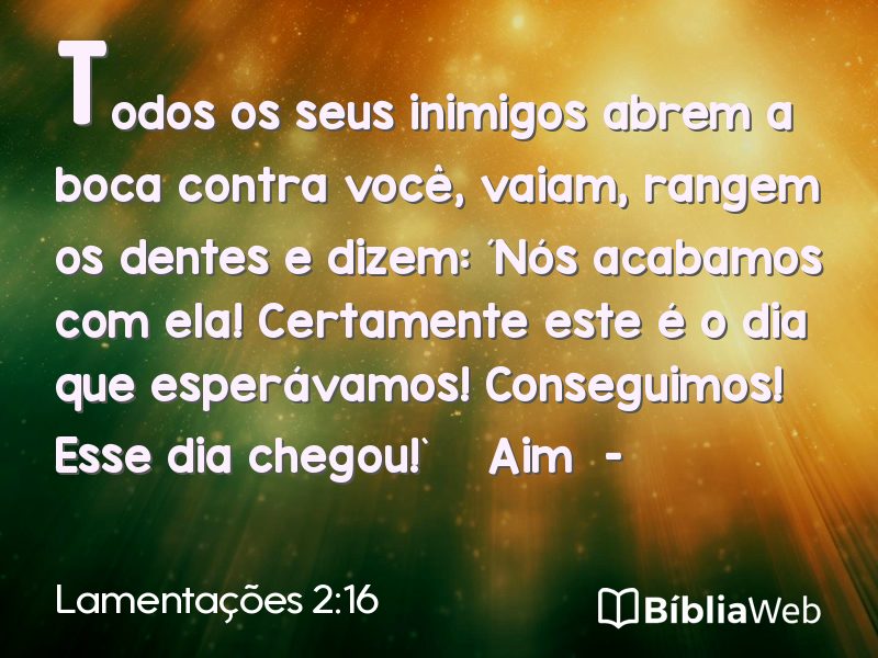 Lamentações 2:16 em imagem para compartilhar