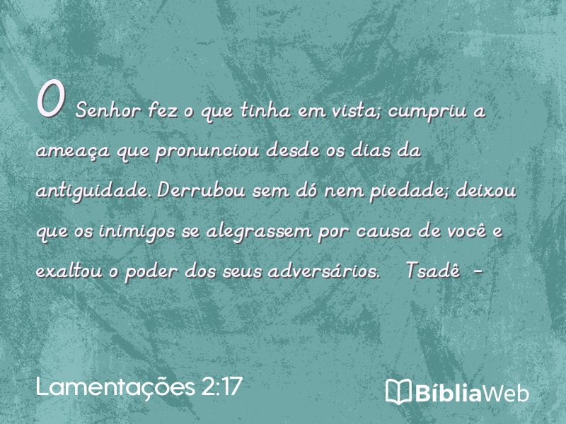Lamentações 2:17 em imagem para compartilhar