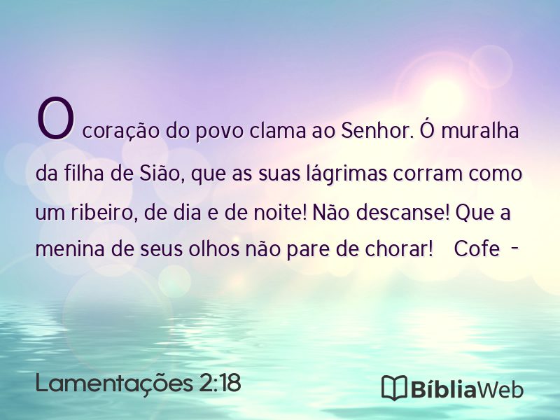 Lamentações 2:18 em imagem para compartilhar