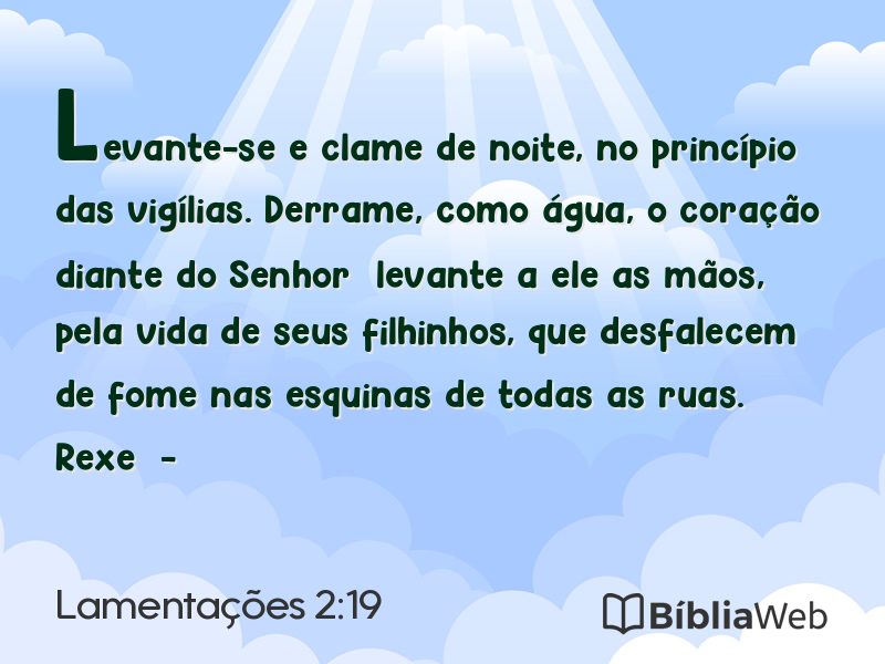 Lamentações 2:19 em imagem para compartilhar