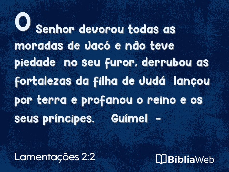 Lamentações 2:2 em imagem para compartilhar