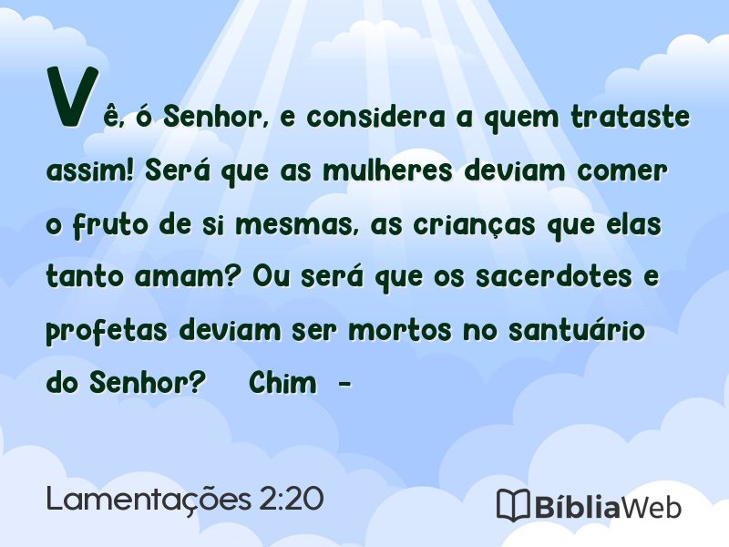 Lamentações 2:20 em imagem para compartilhar