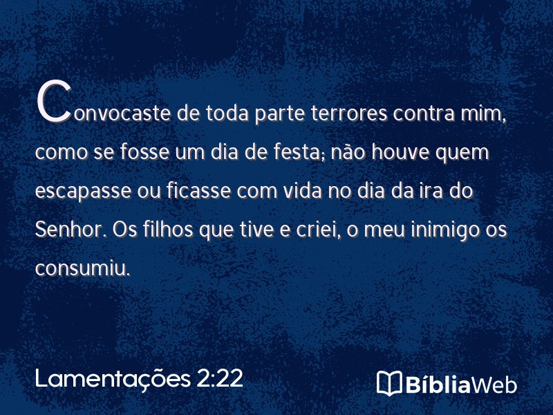 Lamentações 2:22 em imagem para compartilhar