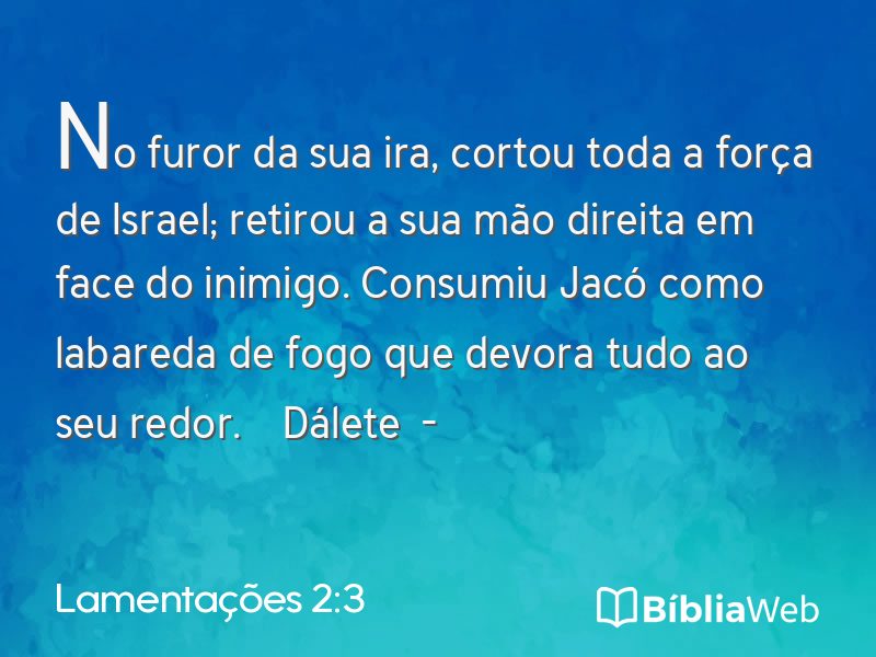 Lamentações 2:3 em imagem para compartilhar