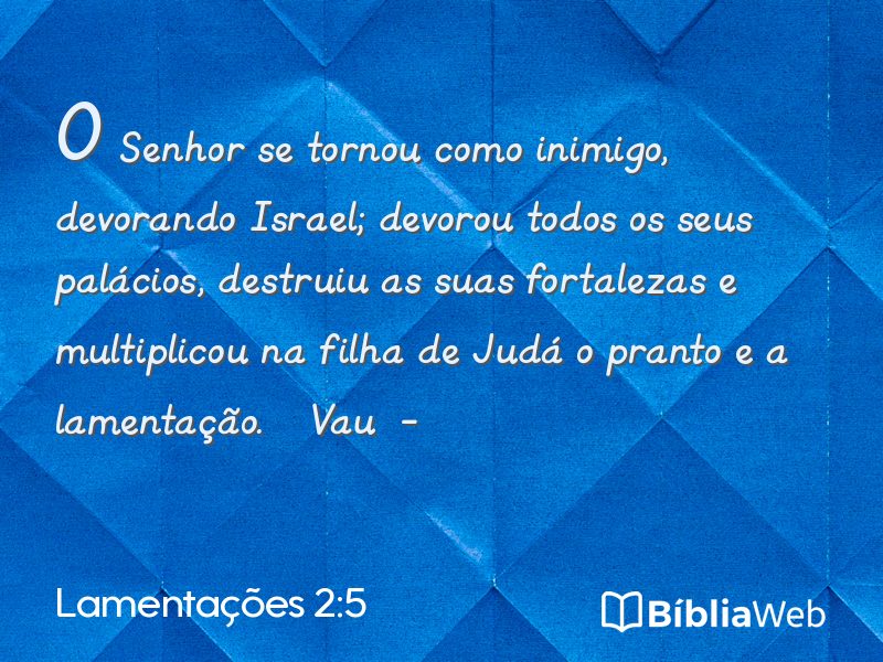 Lamentações 2:5 em imagem para compartilhar
