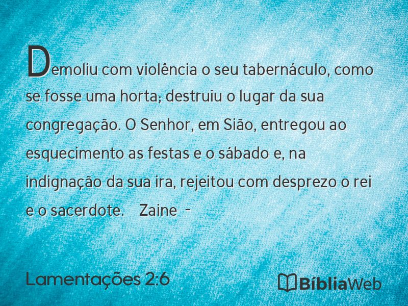 Lamentações 2:6 em imagem para compartilhar