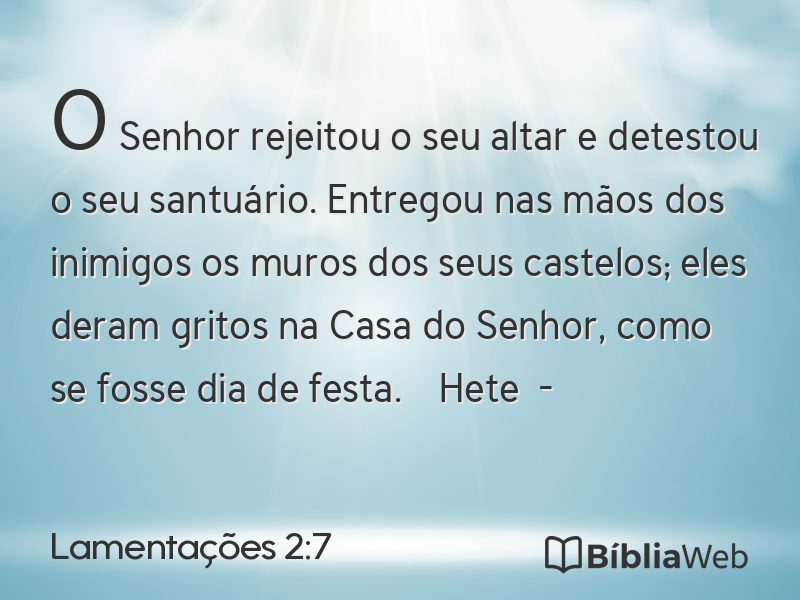 Lamentações 2:7 em imagem para compartilhar