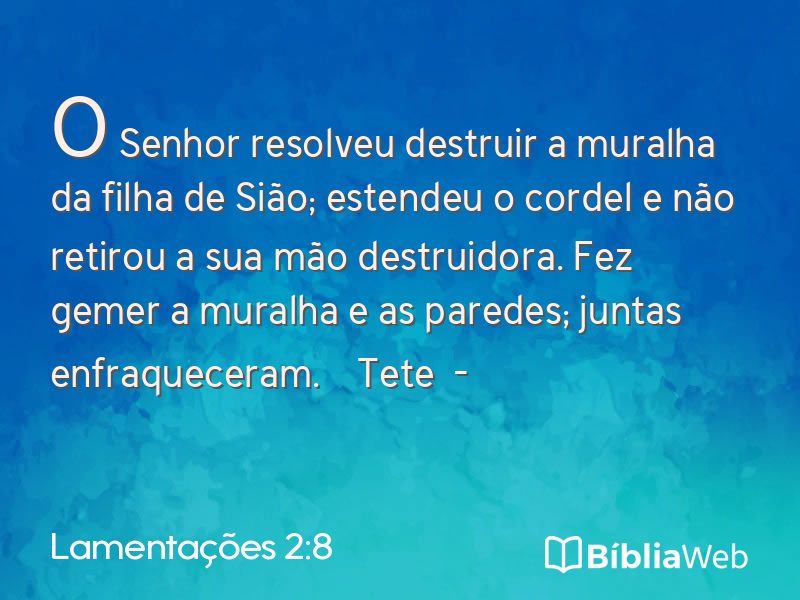 Lamentações 2:8 em imagem para compartilhar