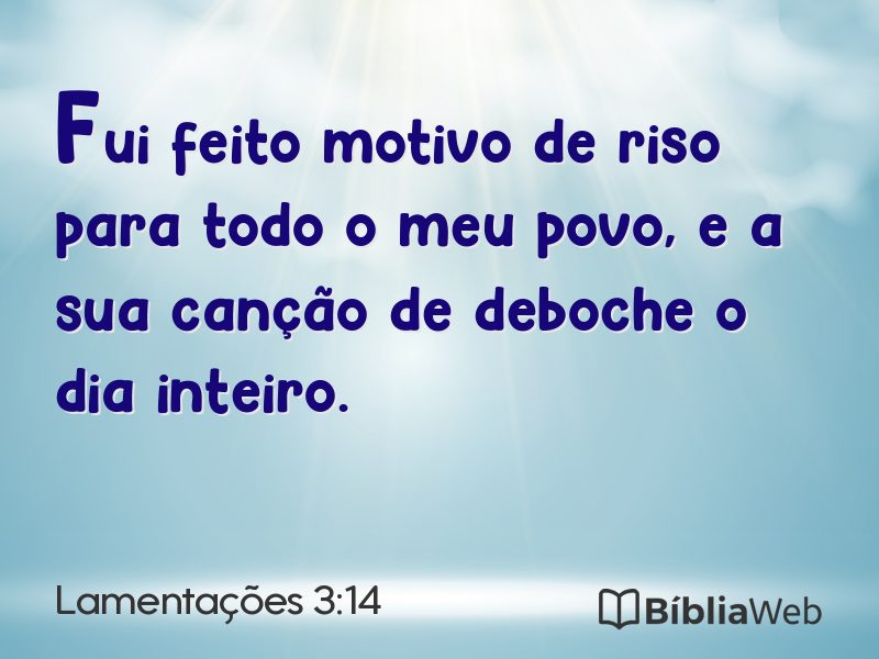 Lamentações 3:14 em imagem para compartilhar