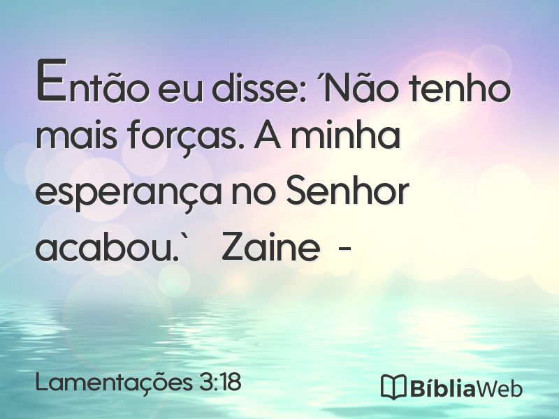 Lamentações 3:18 em imagem para compartilhar