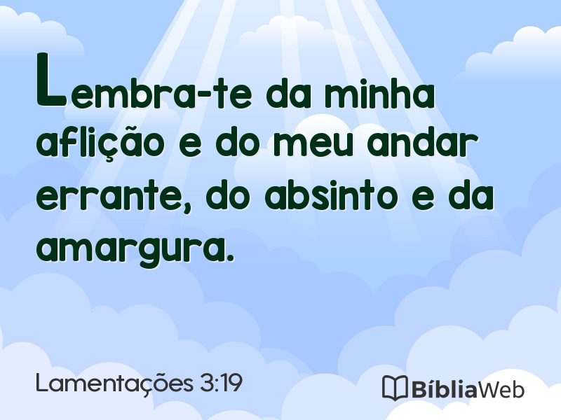 Lamentações 3:19 em imagem para compartilhar