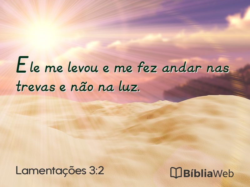 Lamentações 3:2 em imagem para compartilhar