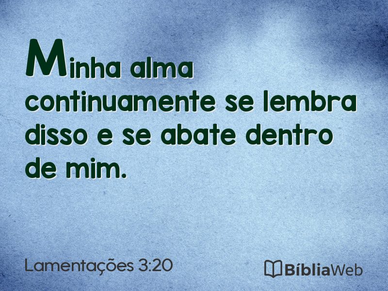 Lamentações 3:20 em imagem para compartilhar