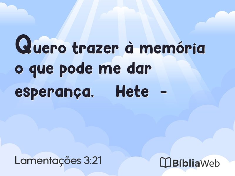 Lamentações 3:21 em imagem para compartilhar