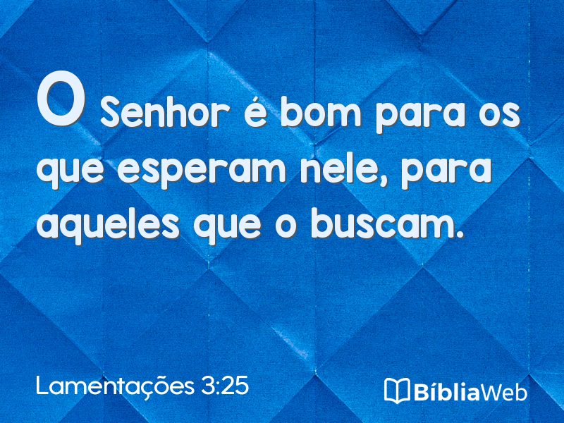 Lamentações 3:25 em imagem para compartilhar