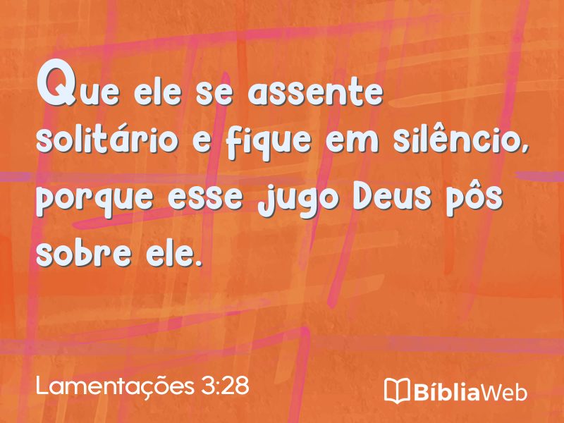 Lamentações 3:28 em imagem para compartilhar