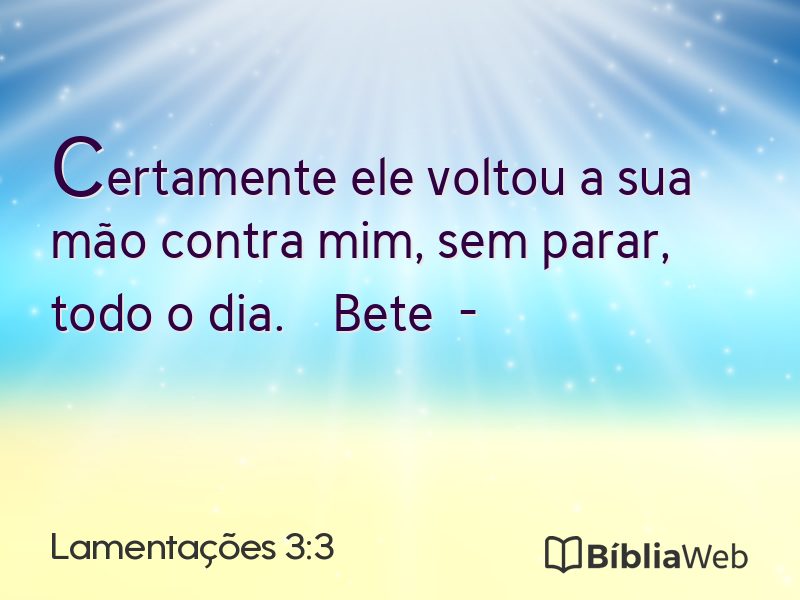 Lamentações 3:3 em imagem para compartilhar