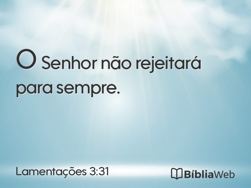 Lamentações 3:31 em imagem para compartilhar