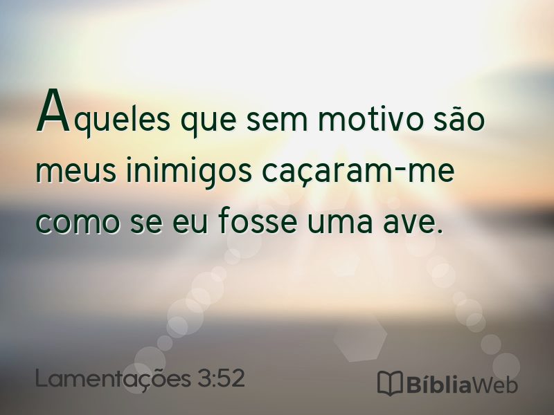 Lamentações 3:52 em imagem para compartilhar